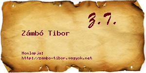 Zámbó Tibor névjegykártya
